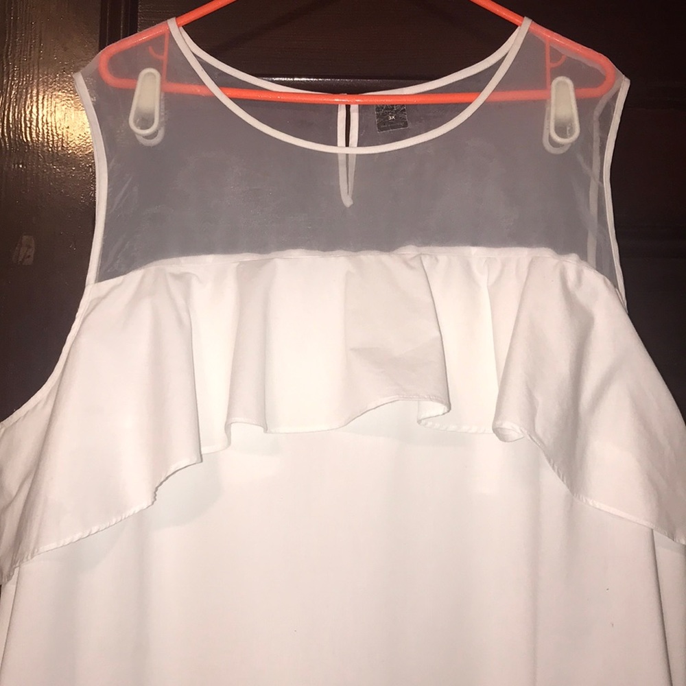 Plus Size Sleeveless Ruffle Top - Picture 2 of 7